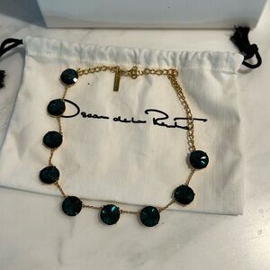 Oscar De La Renta Necklace. Green and gold